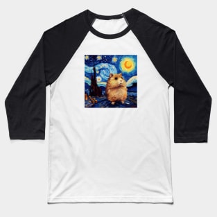 Scared Hamster, van gogh style, starry night, Post-impressionism Baseball T-Shirt